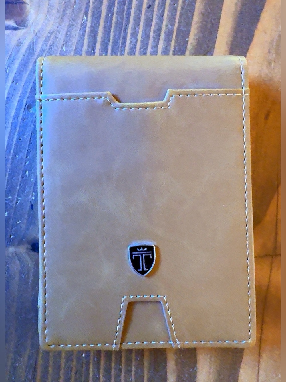 TRAVANDO Austin Men’s RFID Slim Wallet Money Clip Brown NWOT